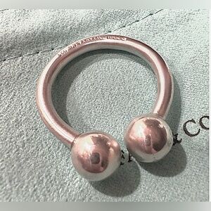 Tiffany & Co. Vintage 925 Sterling Silver 2001 Horseshoe Screwball Keyring Auth